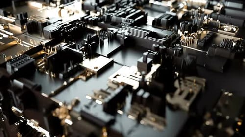 Futuristic Digital Circuit Board Background Loop