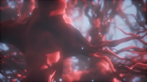 Fluid Abstract Organic Network Glowing Animation