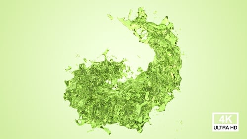 Green Water Splash Spiral 4K