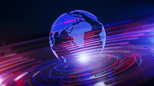 3D World News Background Loop B07