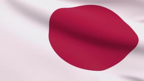 Realistic Waving Japan Flag Animation