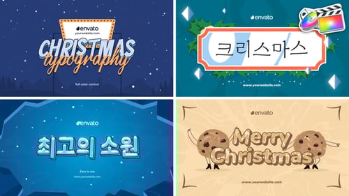 Festive Christmas Typography Animations and Animated Greetings
