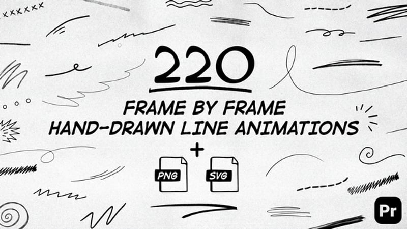 220 Frame By Frame Animated Lines, Elements ft. animated text box ...