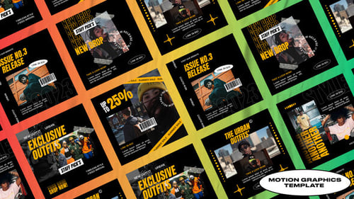 Dynamic Streetwear Fashion Promotion Posts for Social Media