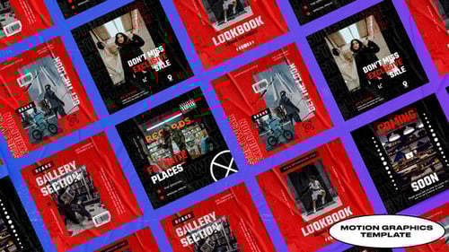 Dynamic Urban Grunge Fashion Social Media Post Templates