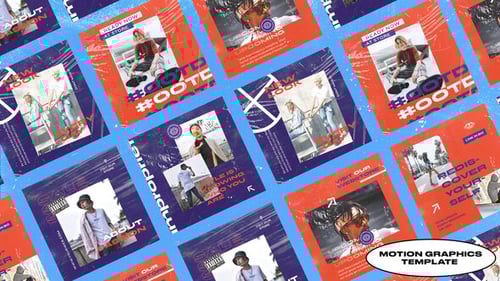 Dynamic Grunge Social Media Posts with Kinetic Typography for Promotions