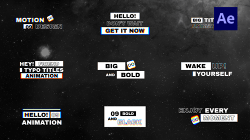 Dynamic Glitch Text Titles Animation