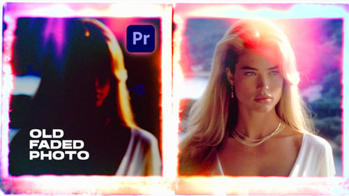 Vintage Faded Photo Transitions with Film Burn Effects