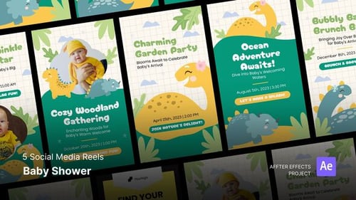 Social Media Reels - Baby Shower After Effects Template