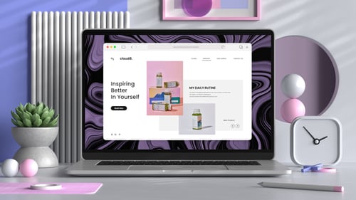 Laptop Office Desk Mockup