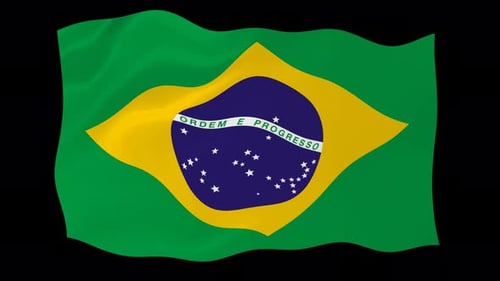Waving Brazil Flag Seamless Loop Animation