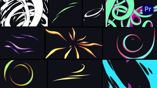 Dynamic Fluid Motion Ribbons and Line Elements Pack, Elements ft ...