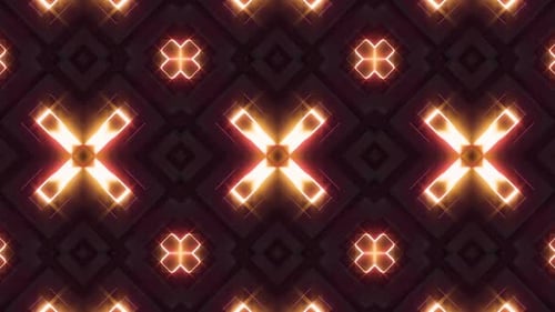 Modern Abstract Geometric Seamless Pattern Loop with Glowing Lights