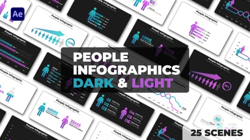 People Infographics | Dark and Light Themes