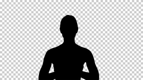 Silhouette Yoga woman, Alpha Channel