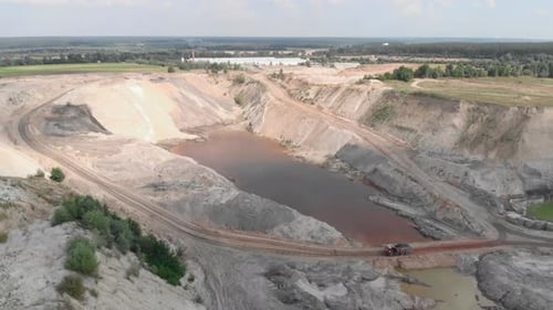 Truck Driving in a Rural Gravel Pit