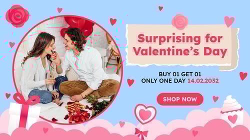 Animated Romantic Sale Promo for Valentine's Day