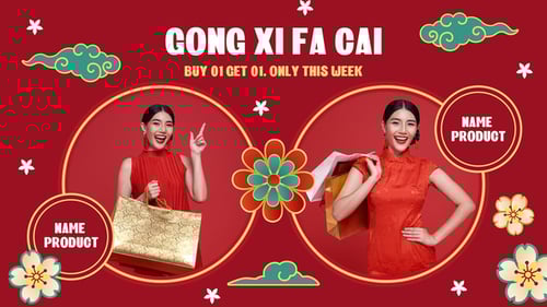 Vibrant Chinese New Year Celebration Sale Promotion Opener