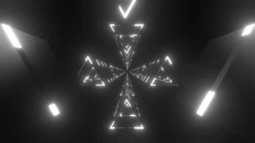 Movable Neon Triangular Tunnel 4k