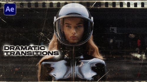 Dramatic Cinematic Film Transitions with Retro Grunge Effects