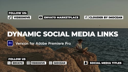 Clean Animated Social Media Follow Links Lower Thirds