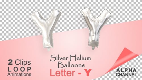 Animated Silver Foil Balloon Letter Y Loop