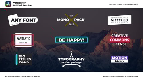 Clean Geometric Text Title Animations Pack