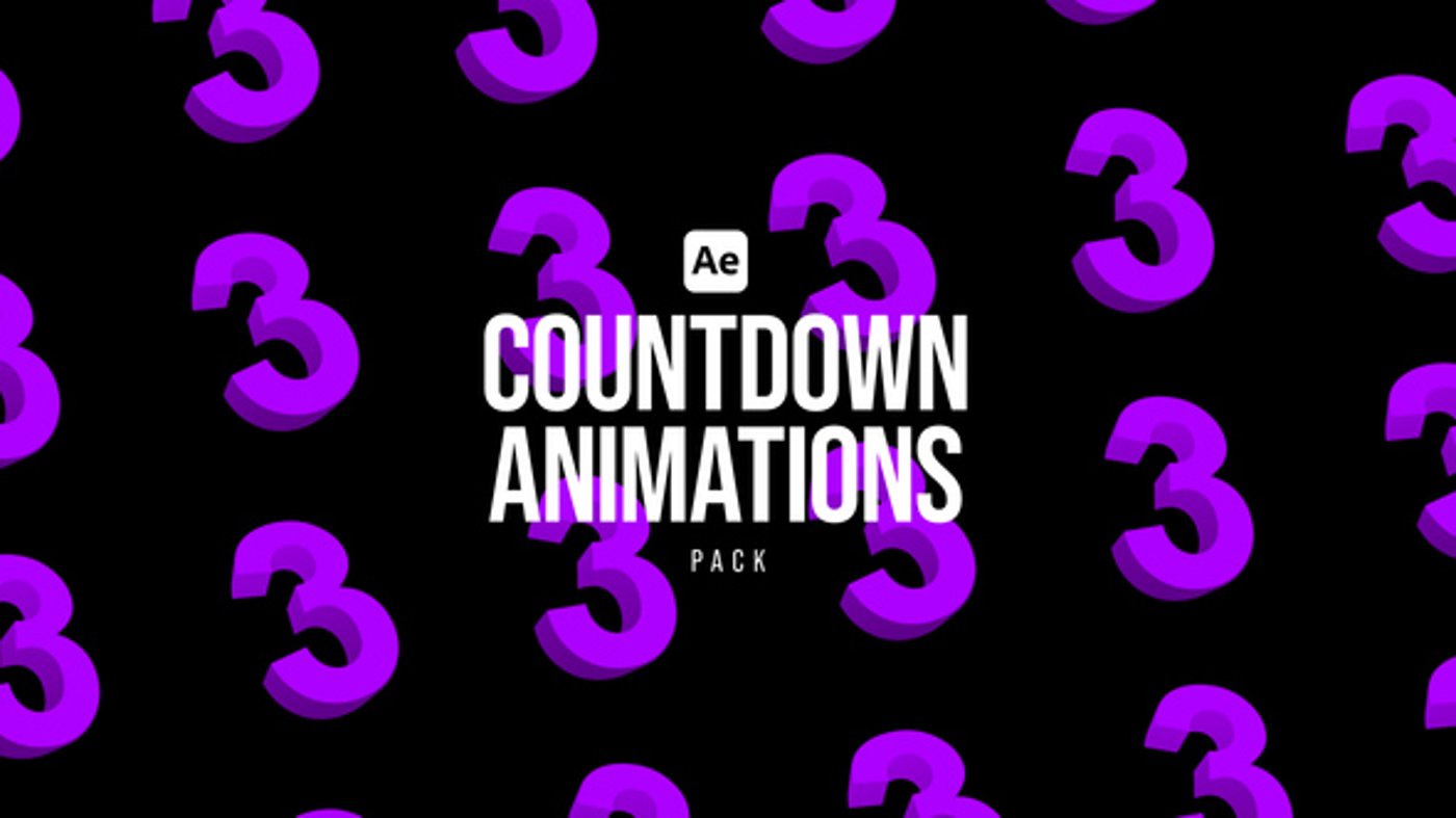 Countdown Animations Pack, Elements ft. 2d & backgrounds - Envato