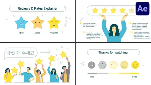 Animated Reviews and Ratings Explainer Video Template