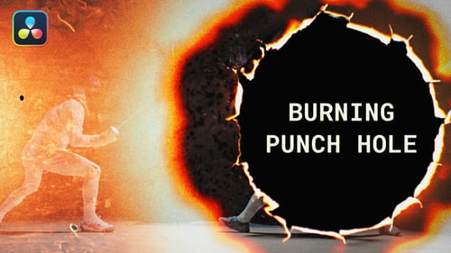 Transiciones de Burning Punch Hole | DaVinci Resolve