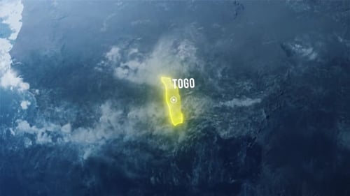 Earh Zoom In Space To Togo Country Alpha Output