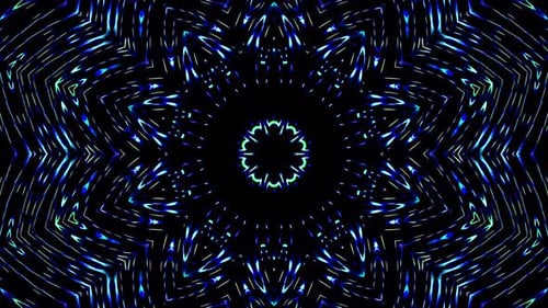 Lumière abstraite brillante gouvernant la couleur bleue, kaléidoscope