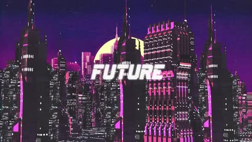 Retro Cyber City Background Future