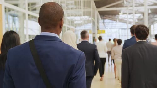 Business People Walking in Airport or Office