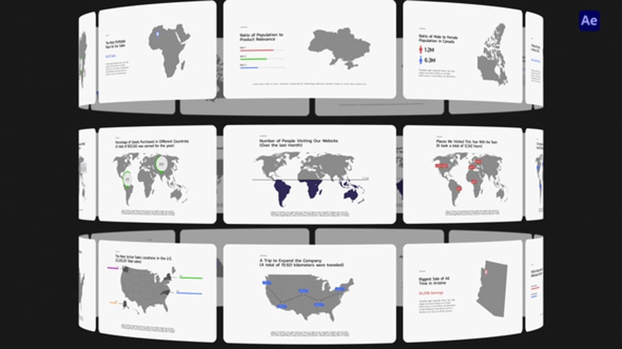 Infographics - World Map, Infographics ft. europe map & usa map - Envato