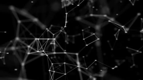 Abstrakte digitale Verbindung: Weiße Punkte und Linien