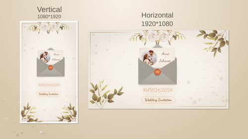 Animated Wedding Invitation with Elegant Floral Design and Watercolor Effects