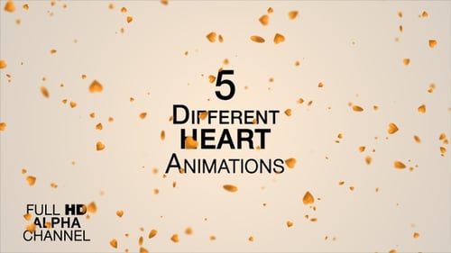 Falling Golden Heart Confetti Alpha Channel Overlay