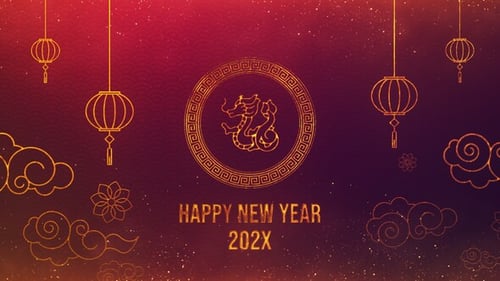 Sparkling Chinese New Year Logo Reveal with Traditional Elements