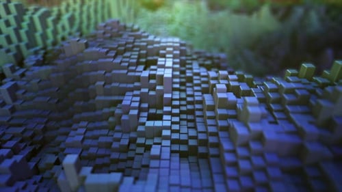 Dynamic Abstract Cube Landscape Animation