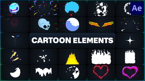 Dynamic Cartoon FX Elements and Transitions Pack