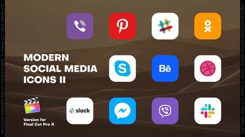 Modern Social Media Icons II | FCPX