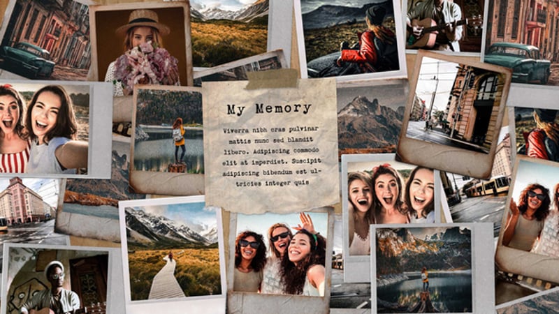 Animated Photo Collage Slideshow with Retro Scrapbook Style, Video ...