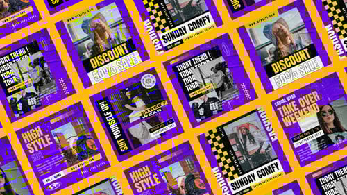 Dynamic Grunge Fashion Social Media Promotion Posts