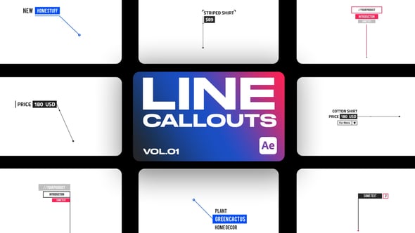 Dynamic Line Callouts Pack for Modern Information Display, Elements ft ...
