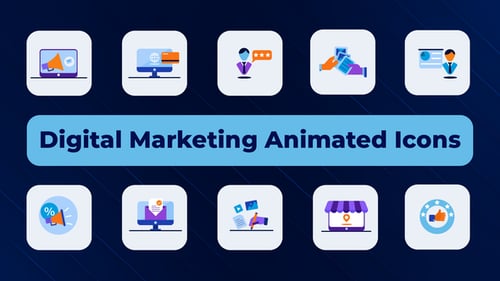 Animated Digital Marketing Icons Pack for Business Presentations