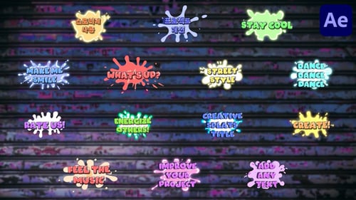 Energetic Neon Splatter Text Animation Titles