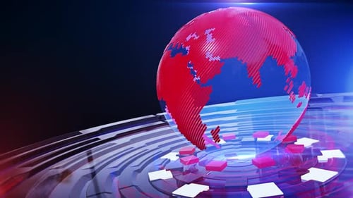 Futuristic Digital Global News Broadcast Intro Animation