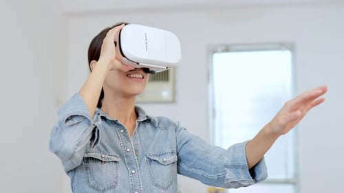 Woman Watching with Virtual Reality Device