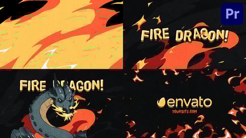 Animated Dragon Logo Reveal with Fiery Transitions